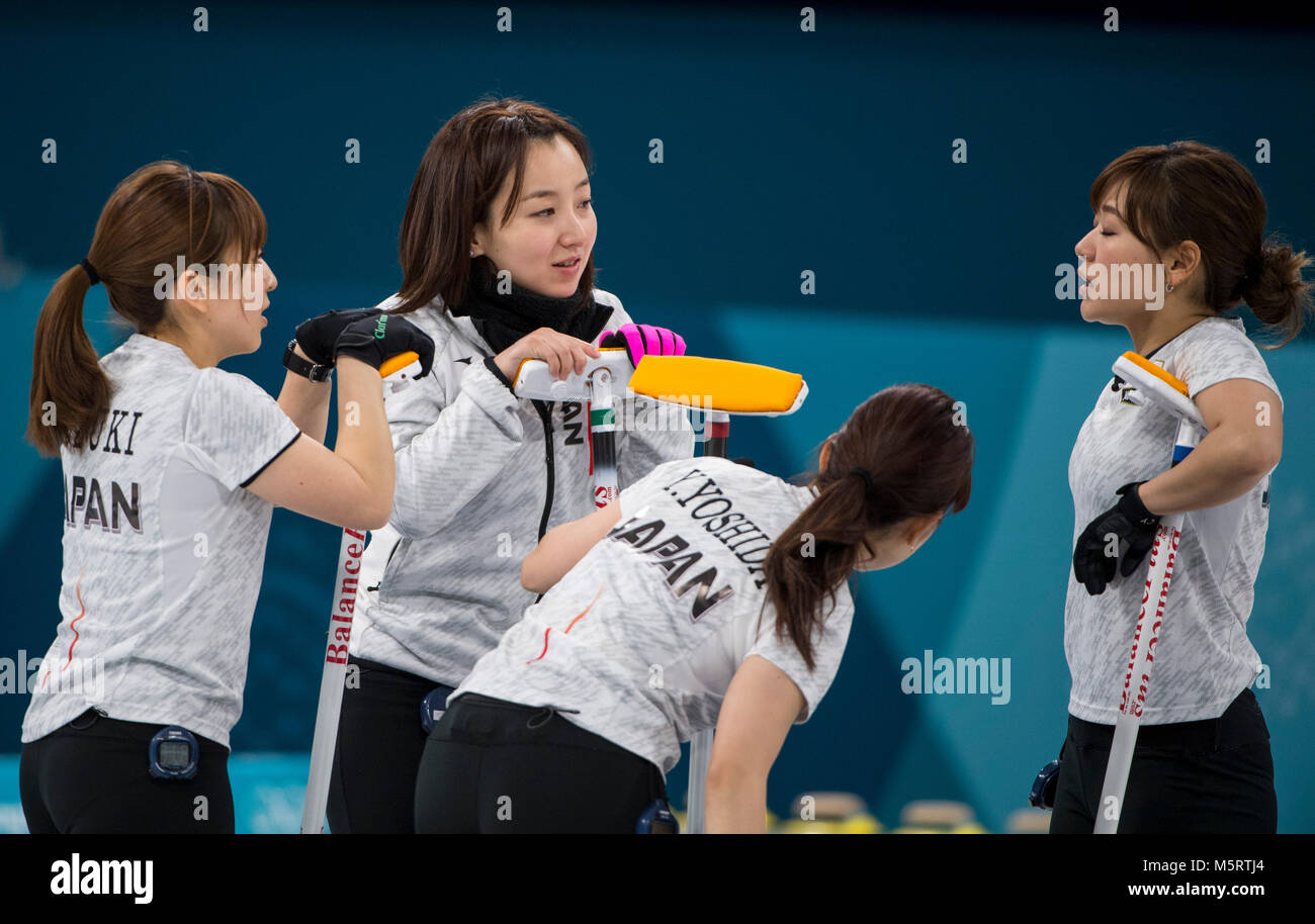 Japan's team (JPN), third place, bronze medal winner, Curling, Women's Bronze Medal Game, Great