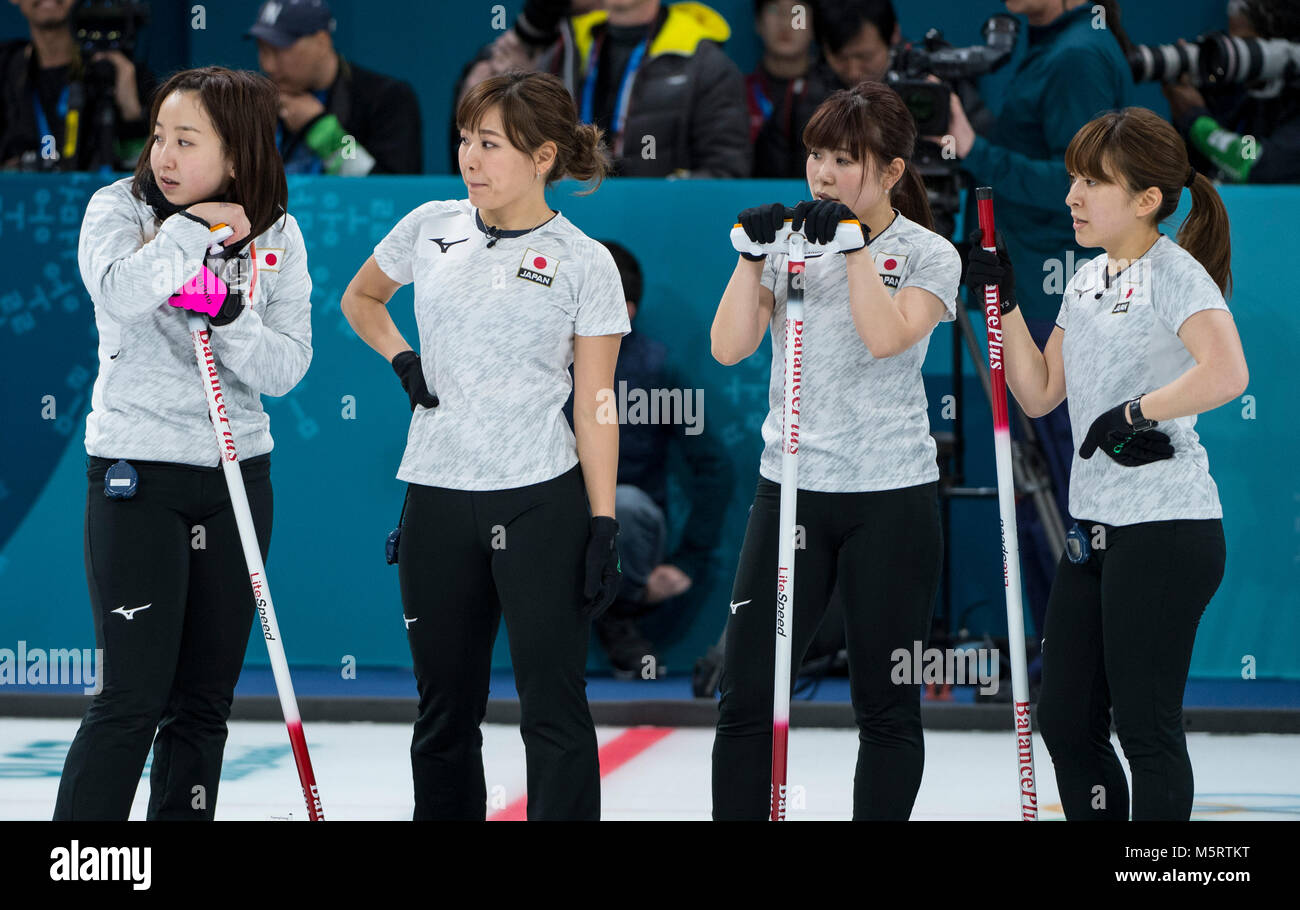 Japan's team (JPN), third place, bronze medal winner, Curling, Women's Bronze Medal Game, Great