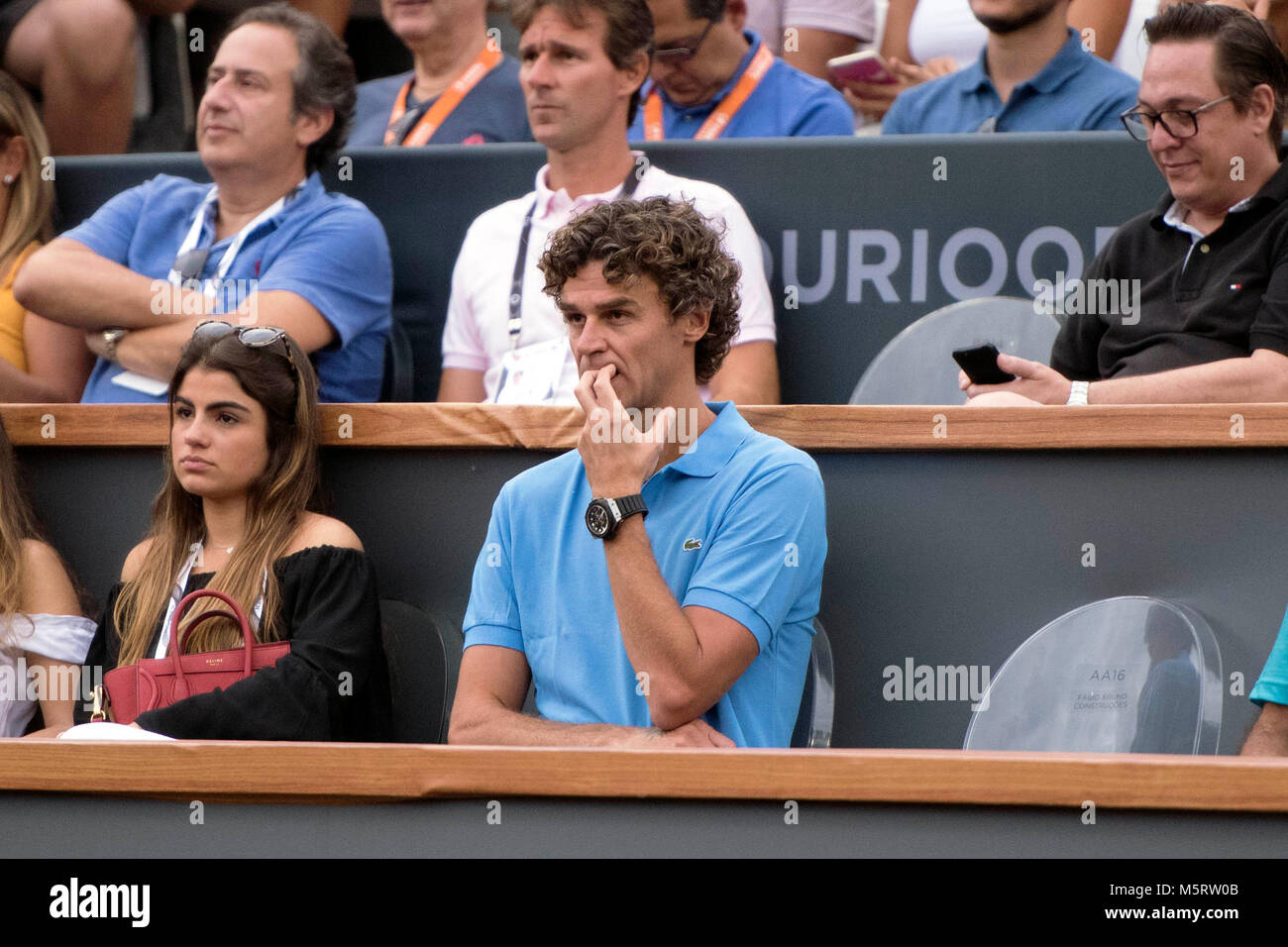 Rio De Janeiro, Brazil. 25th Feb, 2018. Diego Schwartzman (ARG) is the men's singles champion of the Rio Open tennis tournament, held on the Gustavo Kuerten court at the Jockey Club in Gávea, south of Rio de Janeiro, on Sunday afternoon. (Photo: Delmiro Junior/Photo Premium) Credit: Eduardo Carmim/Alamy Live News Stock Photo