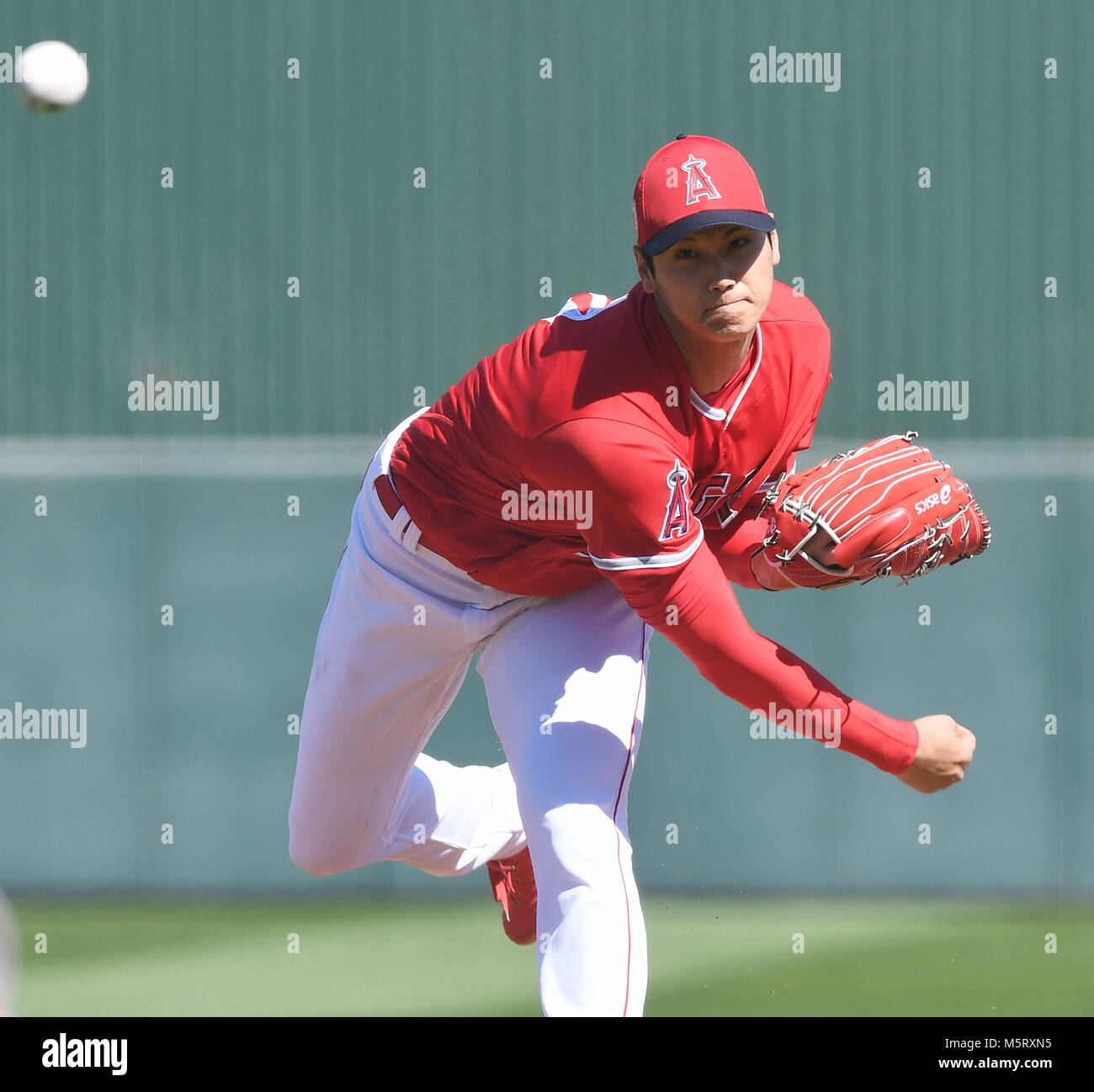 Tempe, Arizona, USA. 24th Feb, 2018. Shohei Ohtani (Angels) MLB Los