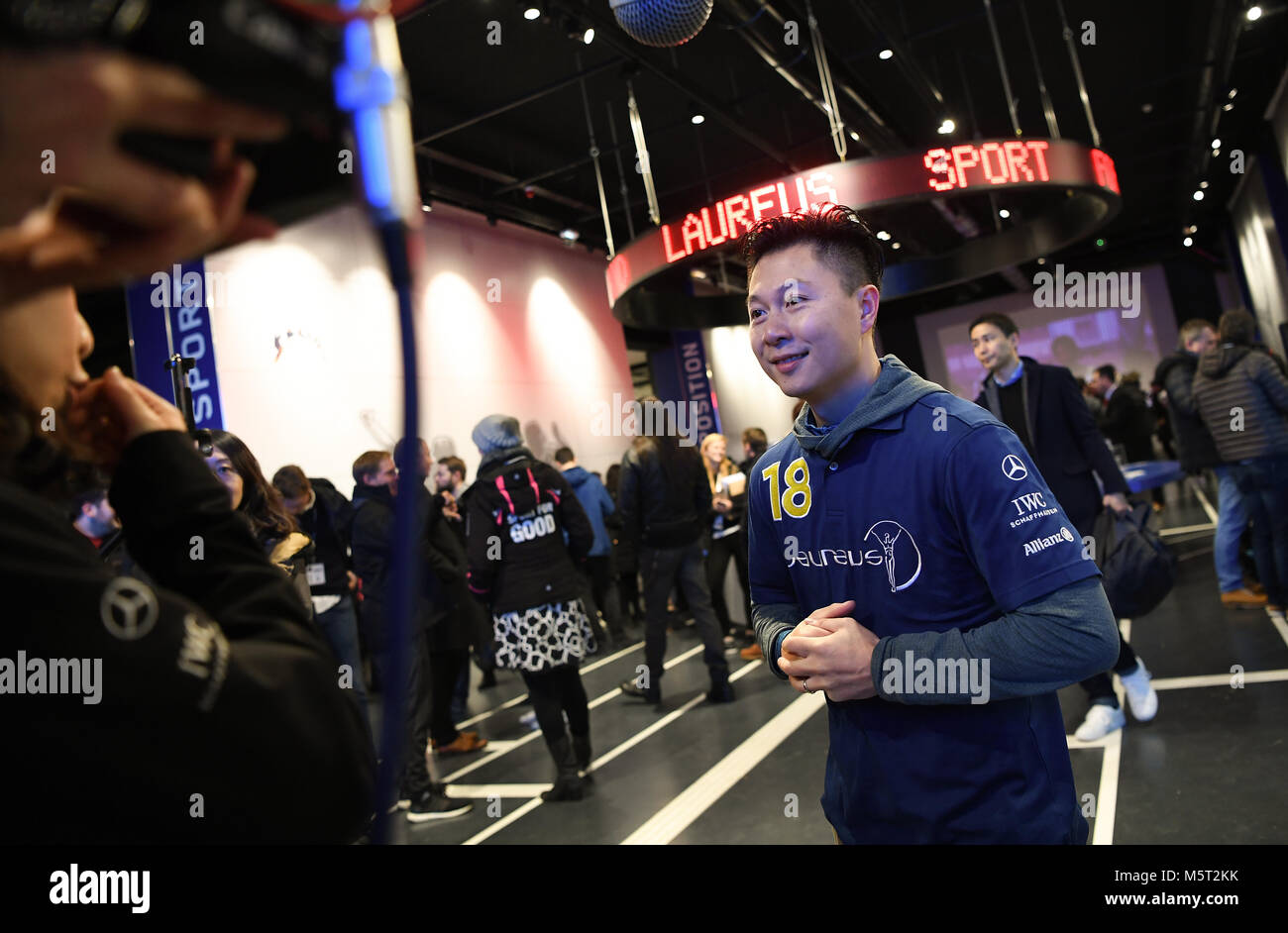 Projektbesuch bei Play International/Nizza: Li Xiaopeng, Member of Laureus Academy beim Interview.  LAUREUS WORLD SPORTS AWARDS 2018 Monaco, 26.02.2018 |usage worldwide Stock Photo