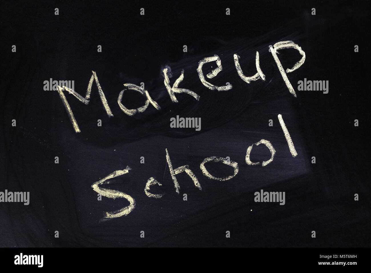 inscription makeup school on a blackboard, background image Stock Photo ...