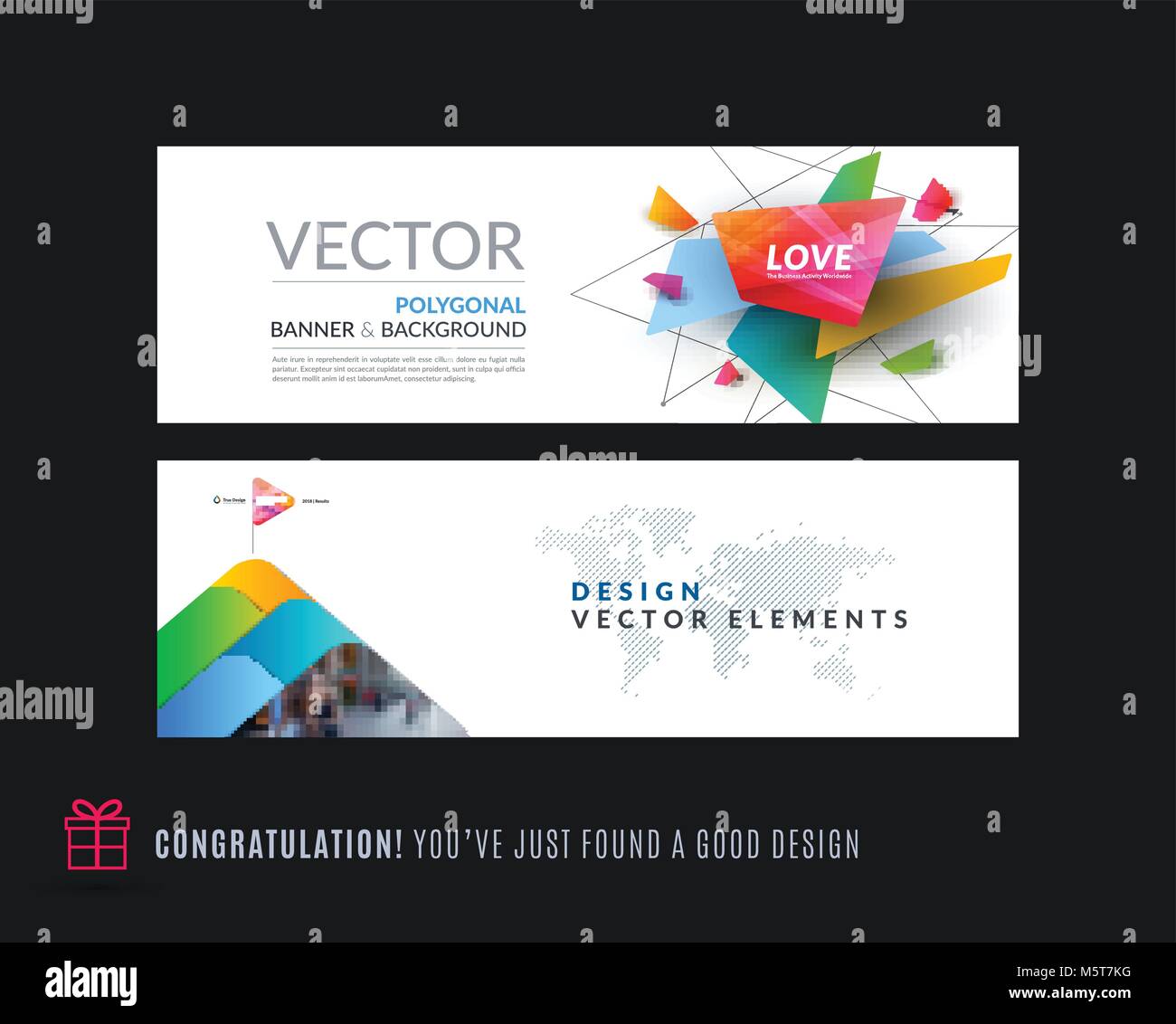 Abstract vector set of modern horizontal website banners with colourful ...