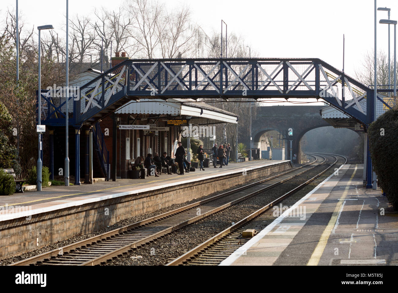 Evesham railway station, Cotswold Line, Worcestershire, England, UK Stock Photo