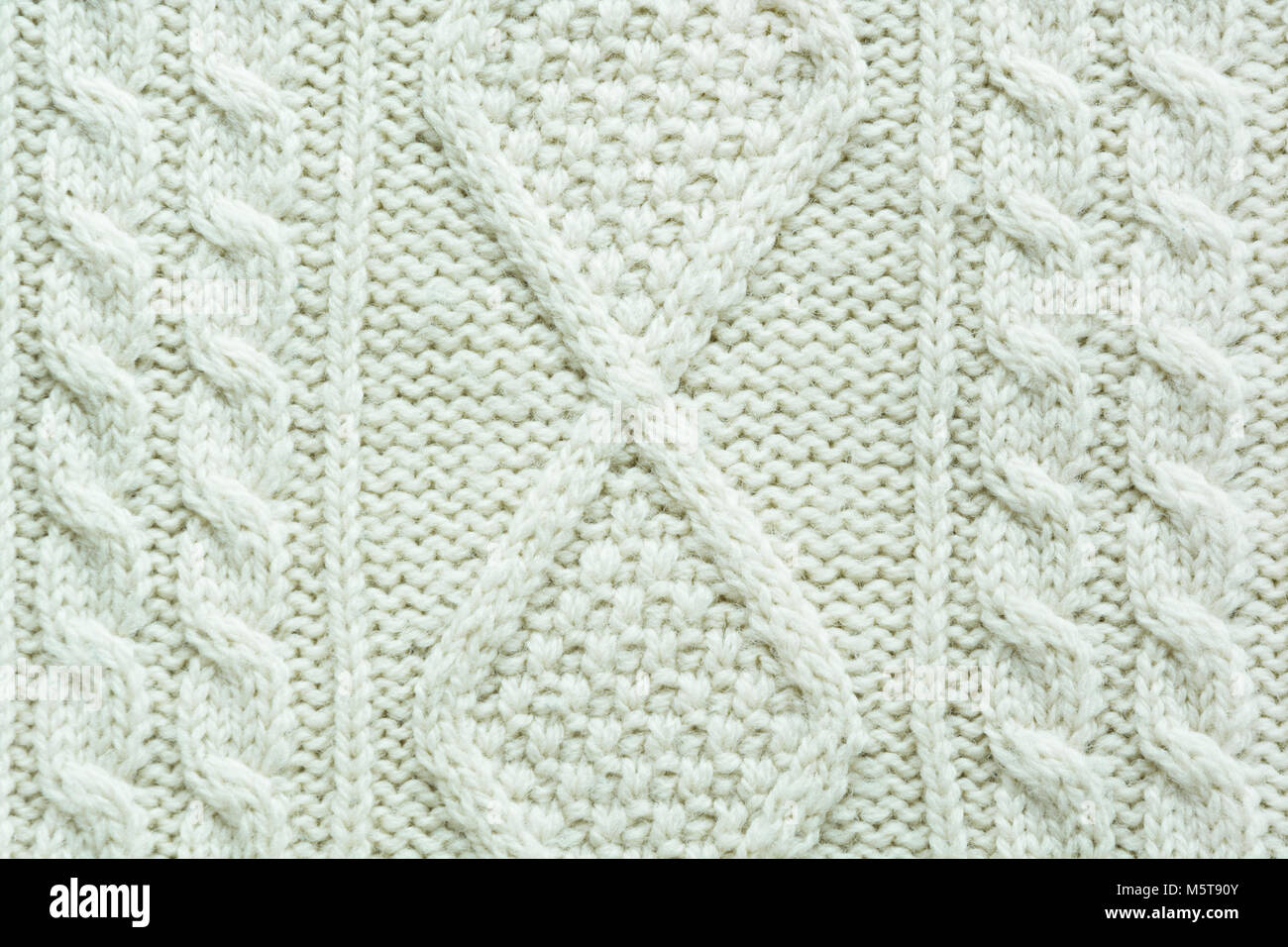 Texture Of Knitted Handmade Christmas White Sweater Close