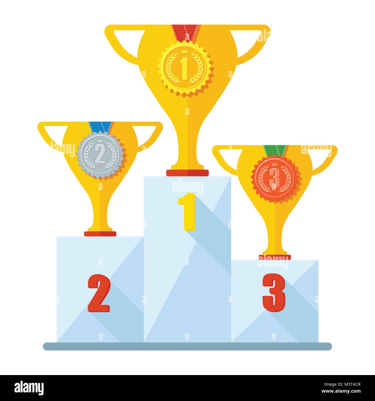 winner podium gold silver bronze Stock Vector