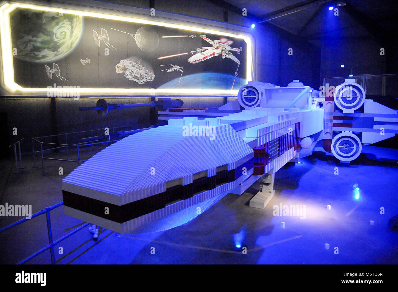 Lego bricks X-wing starfighter from Star Wars universe in Legoland Billund  Resort opened 1968 in Billund, Denmark. August 7th 2015, is the biggest tou  Stock Photo - Alamy