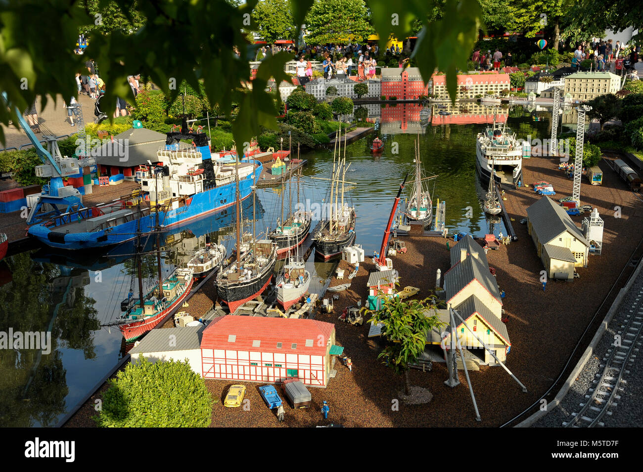 Lego bricks famous places in Mini Land area in Legoland Billund Resort opened 1968 in Billund, Denmark. August 7th 2015, is the biggest tourist attrac Stock Photo