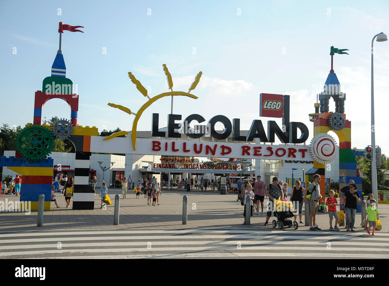 Main entrance to Legoland Billund Resort opened 1968 in Billund, Denmark.  August 7th 2015, is the biggest tourist attraction in Denmark © Wojciech  Str Stock Photo - Alamy