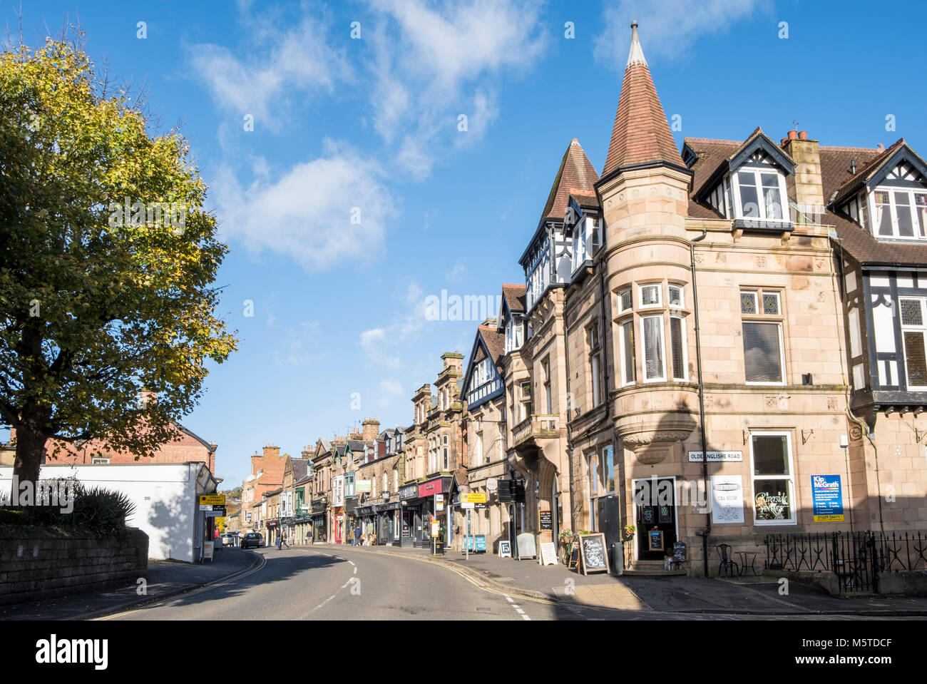 View along a Matlock town centre street, Derbyshire, England, UK Stock Photo