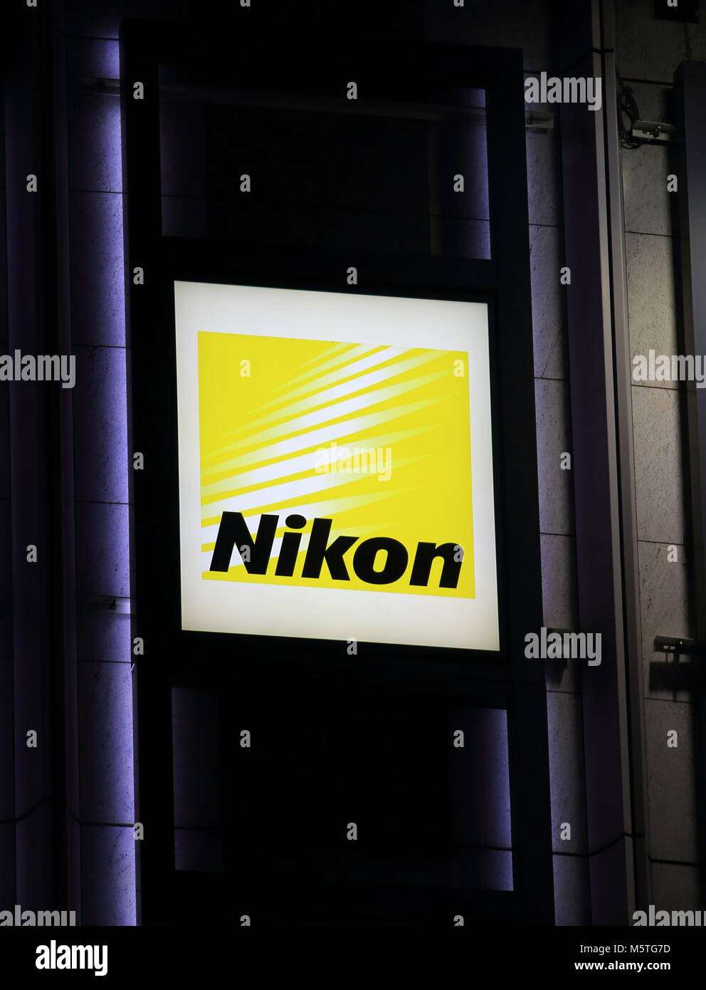 Nikon company logo.. Nikon is a Japanese multinational corporation