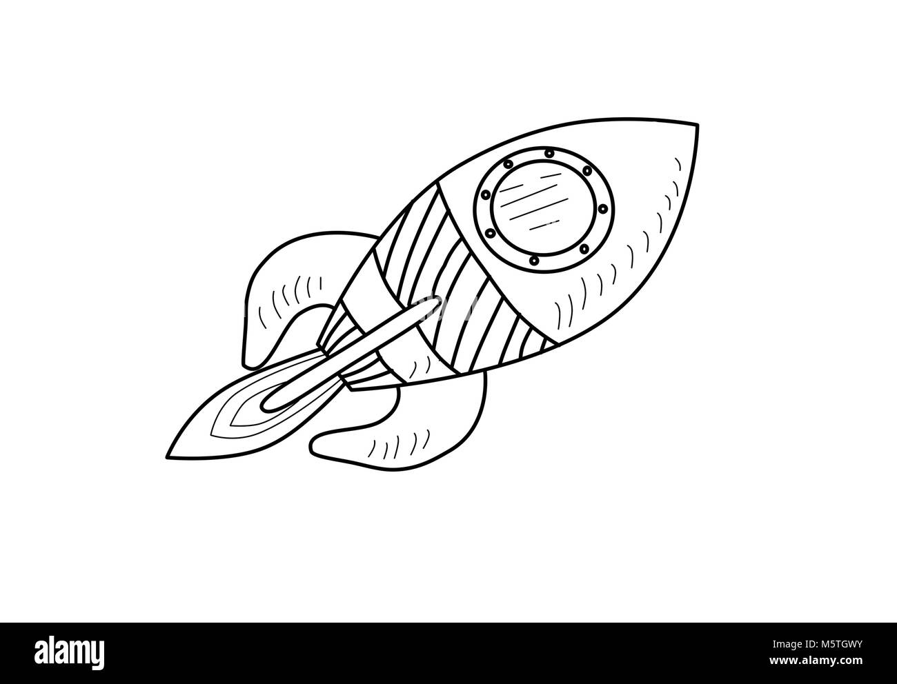 Cute Cartoon Rocket illustration Stock Photo