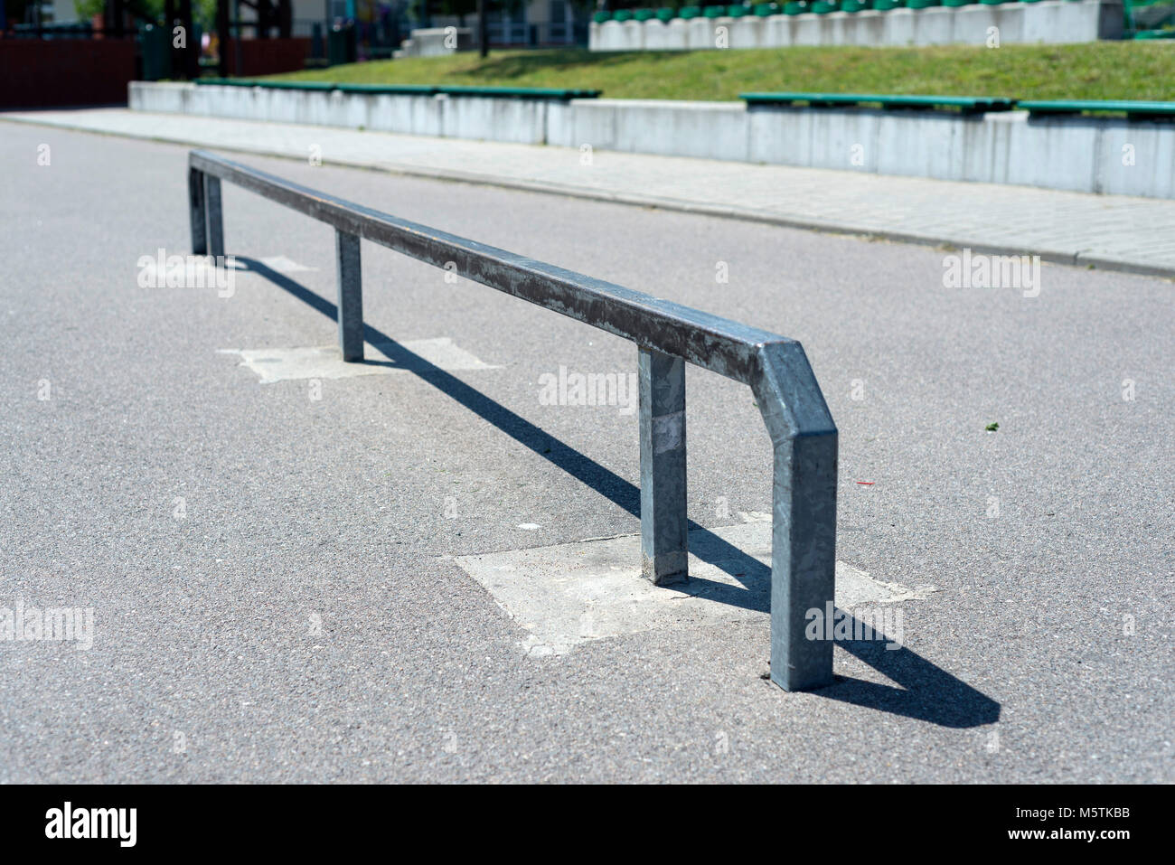 Skate element,skating rail empty skatepark Stock Photo Alamy