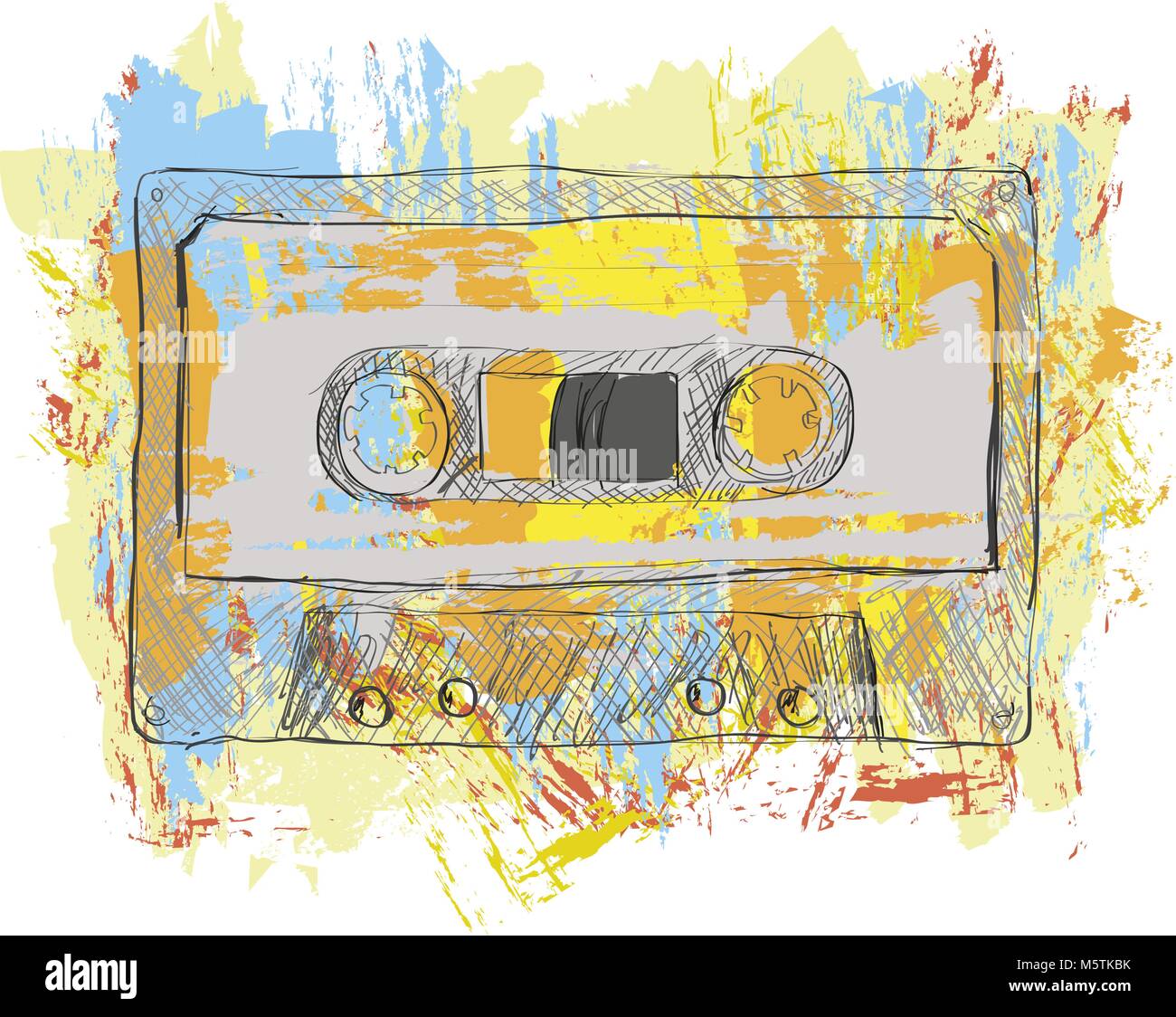 Grunge stereo tape cassette - vector illustration Stock Vector Image ...