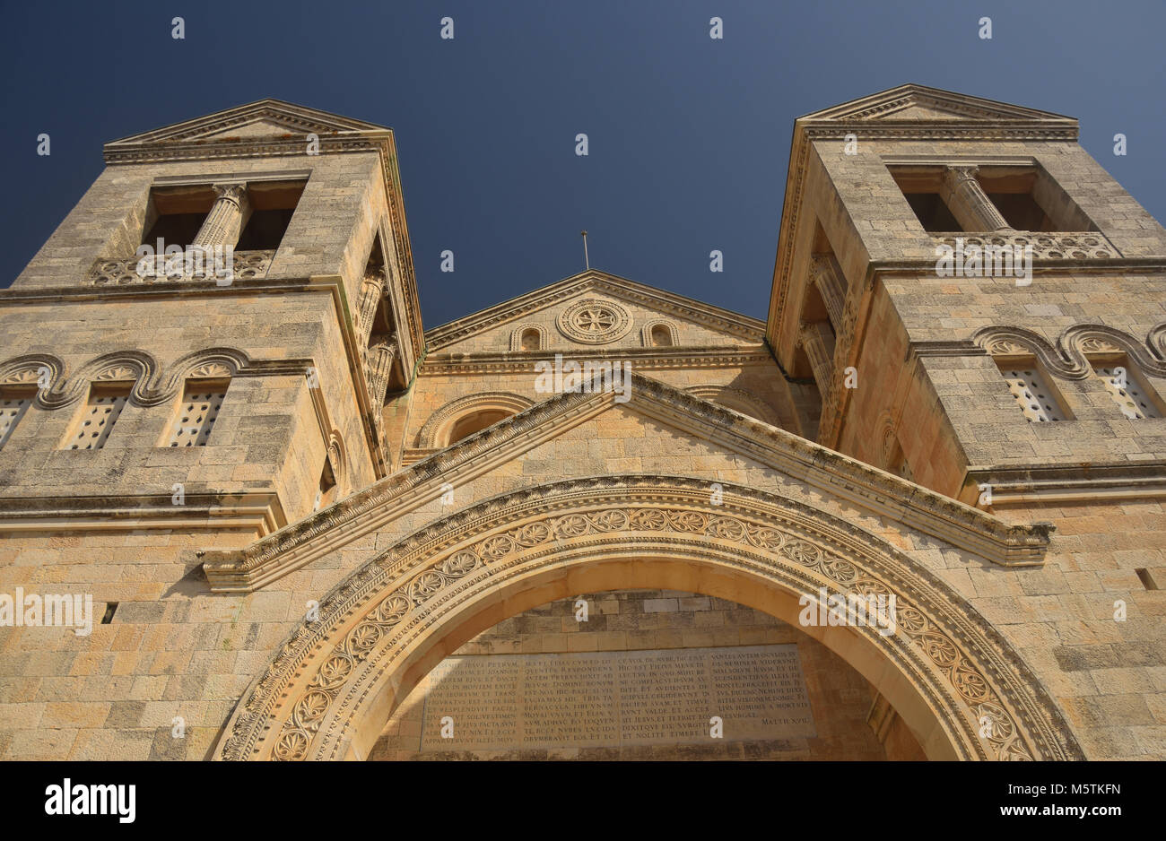 Franciscans monastery (Basilica of the Transfiguration) at the mount Tabor (Har Tavor). Northern Israel. Stock Photo