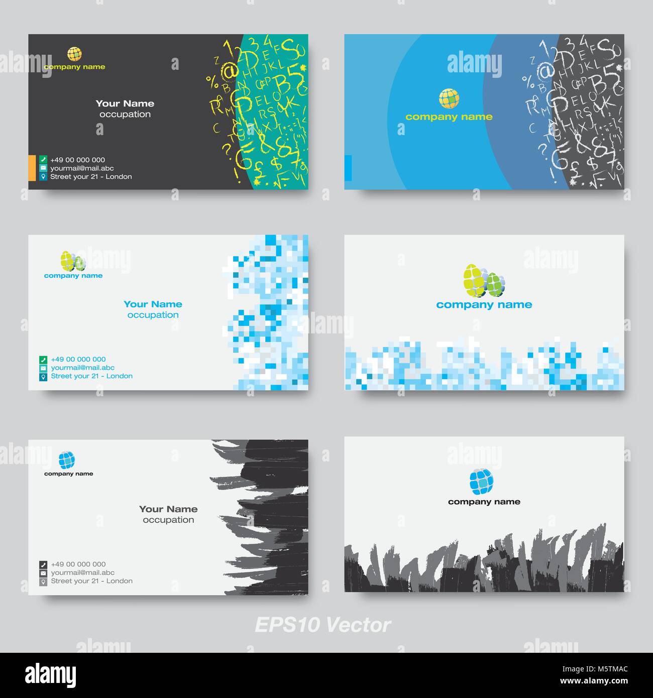 six business cards for your business - vector Stock Vector Image & Art ...