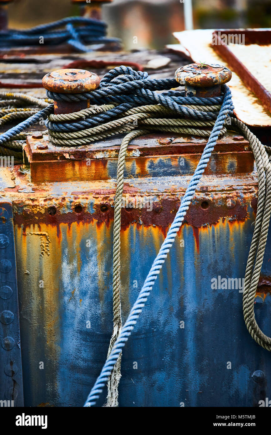 Ropes in a Shipyard Stock Photo