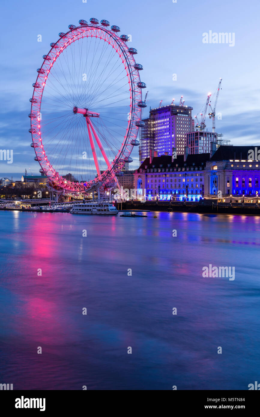The London Eye and County Hall at dawn Stock Photo - Alamy