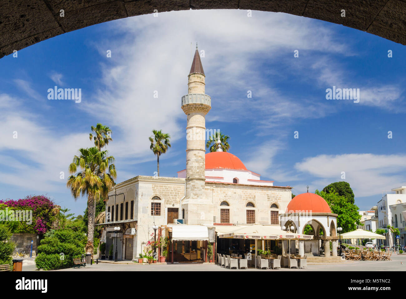 The Defterdar Mosque in Plateia Eleftherias, Kos Town, Dodecanese, Greece Stock Photo