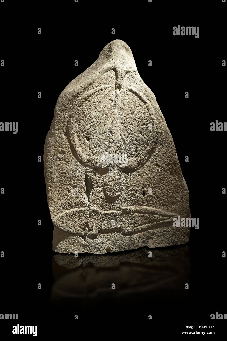 Menhir Rocks Late European Neolithic prehistoric Menhir standing stone with carvings ...