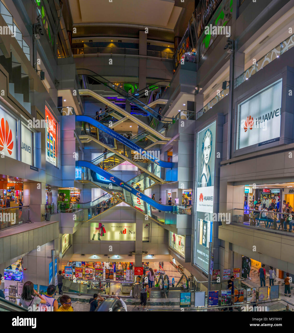 Shopping Mall, One of the most visited mall in Bangkok - Thailand... MBK is a very popular mall in Bangkok. Stock Photo