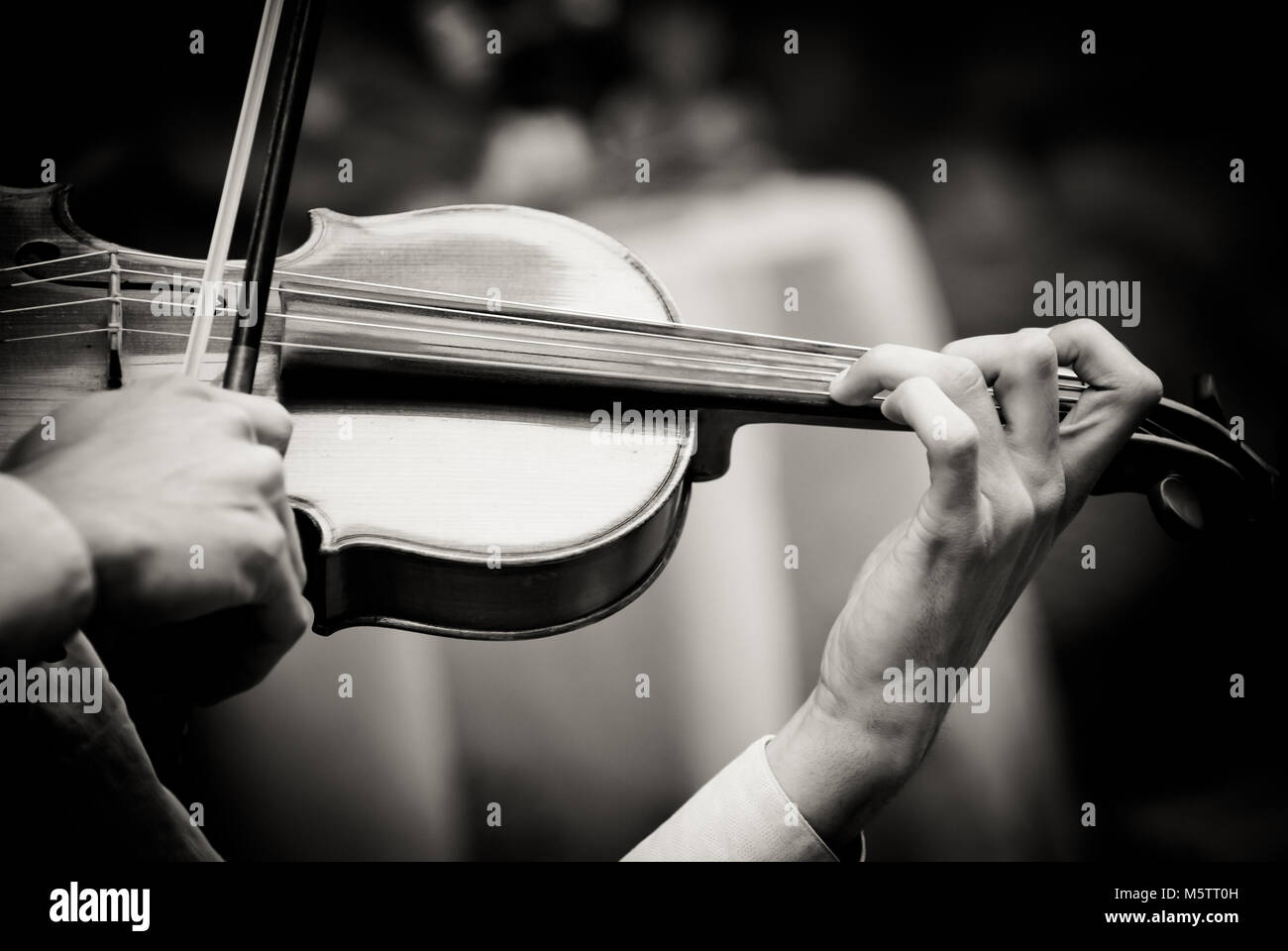 violin played by the musician Stock Photo