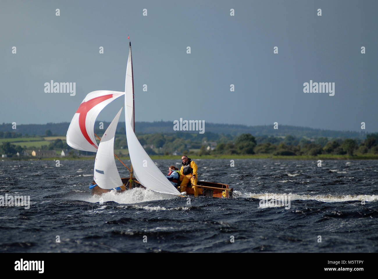 A Traditional Water Wag Dinghy Races Down Lough Ree During - 