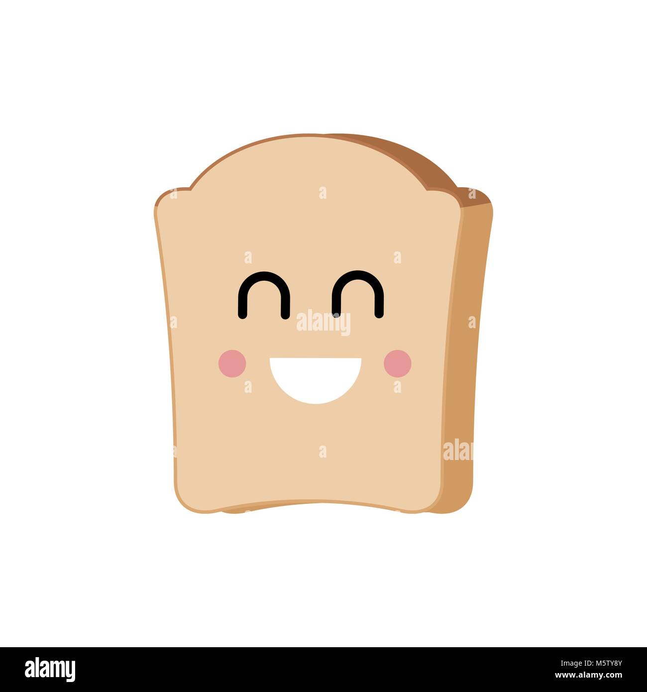 Happy bread emoji. lucky food vector illustration Stock Vector Image