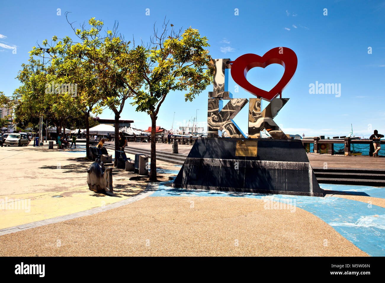 Kinabalu, Malaysia - November 20, 2017:  The famous landmark 'I Love KK' in the park around Kota Kinabalu city (Sabah/Borneo). Stock Photo