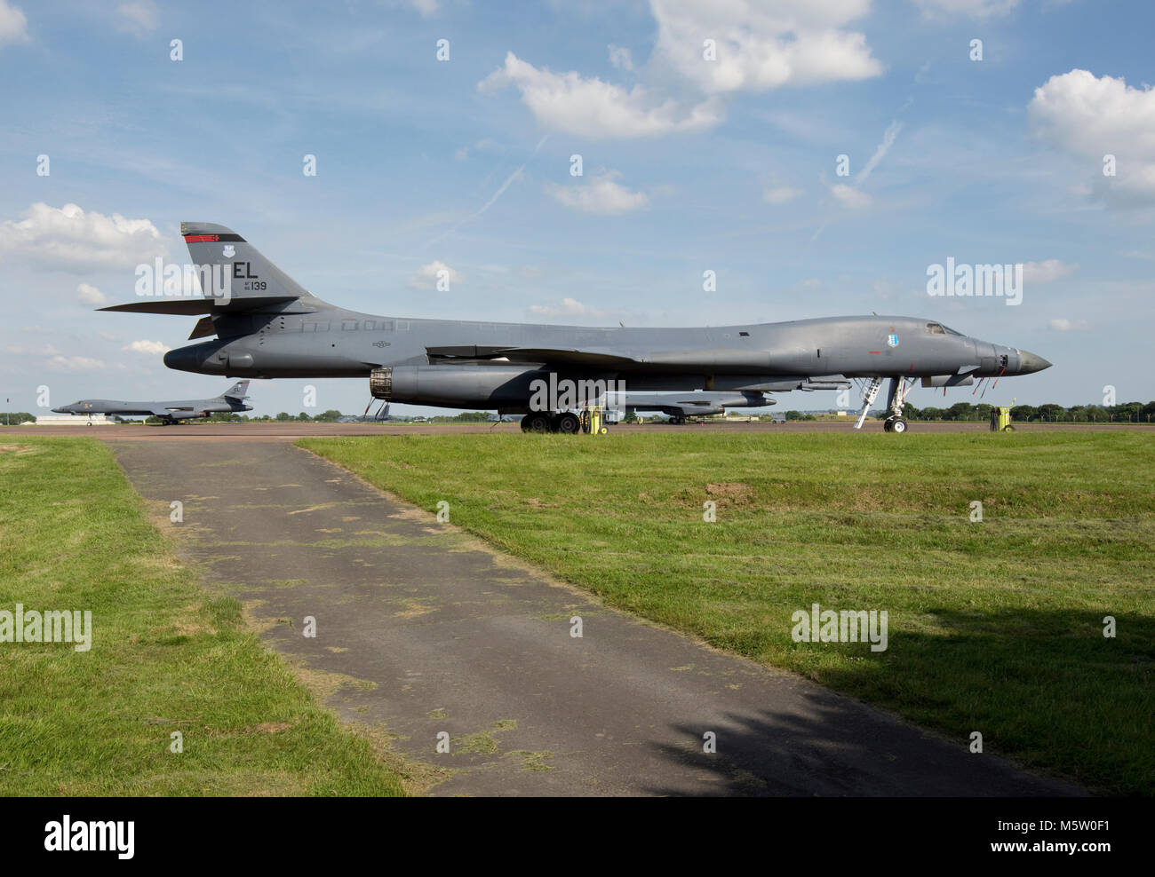 Rockwell B-1B Lancer, 86-0139 of the 28th BW, 34th BS, United States Air Force Global Strike Command,  based at Ellsworth AFB, seen at RAF Fairford Stock Photo