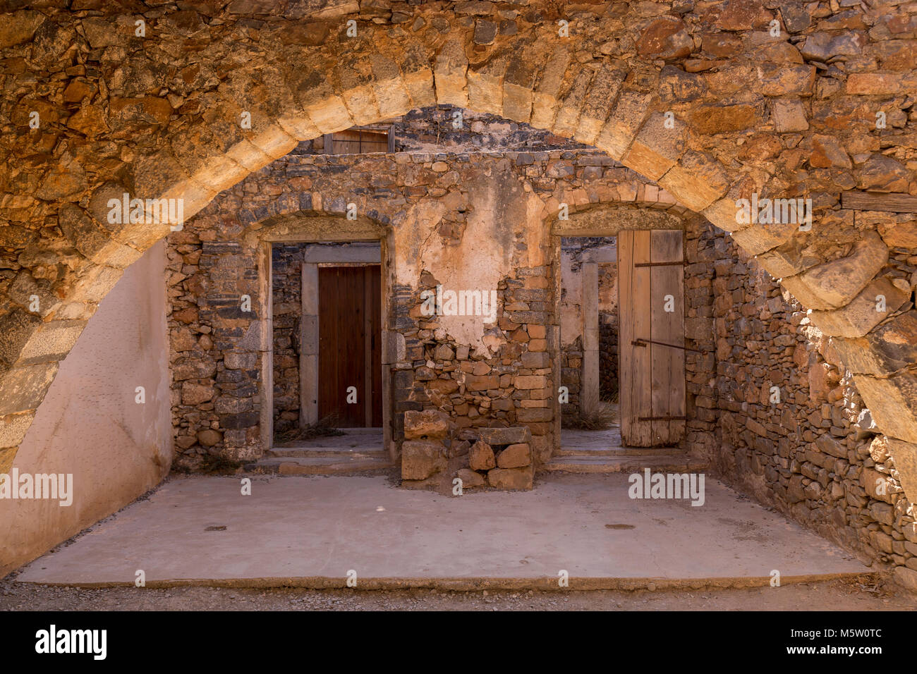 Stone archway on Spinalonga, Crete Stock Photo