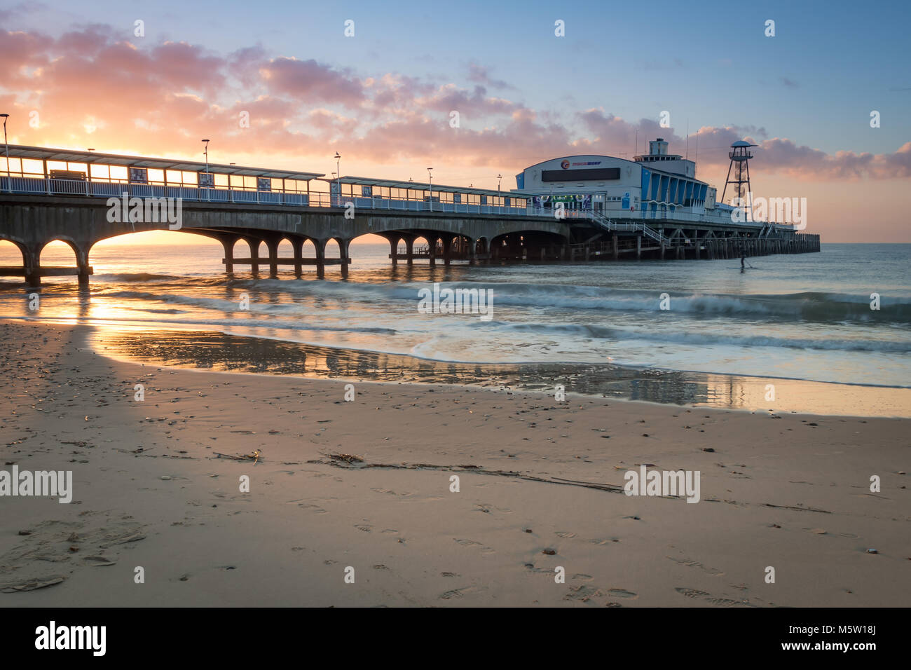 Bournemouth Beach Sunrise Stock Photo