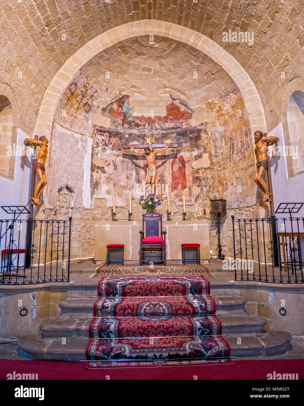 Altar de la iglesia de Santa Cruz. Baeza. Jaén. Andalucía. España Stock Photo