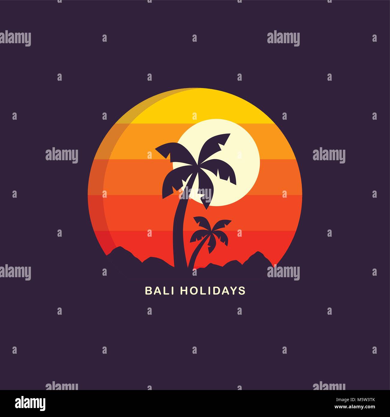 beach time tropical island summer vacation vector art logo template ...