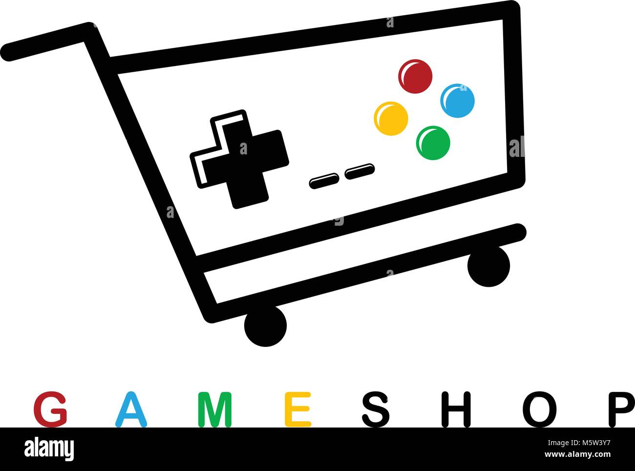 Video Game Shop Theme Logo Template Vector Stock Vector Image Art Alamy