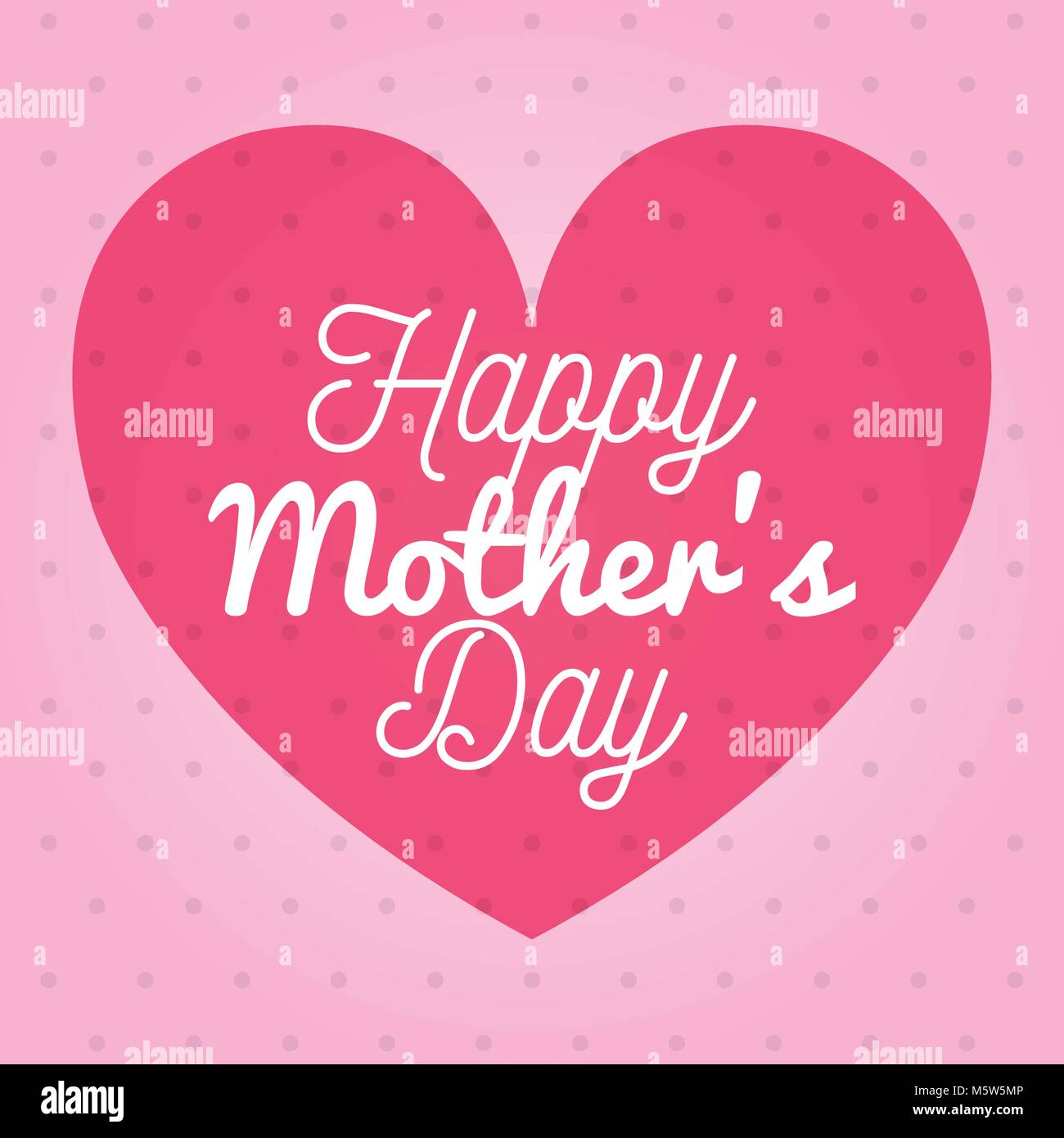 happy mothers day card with heart and floral decoration vector ...