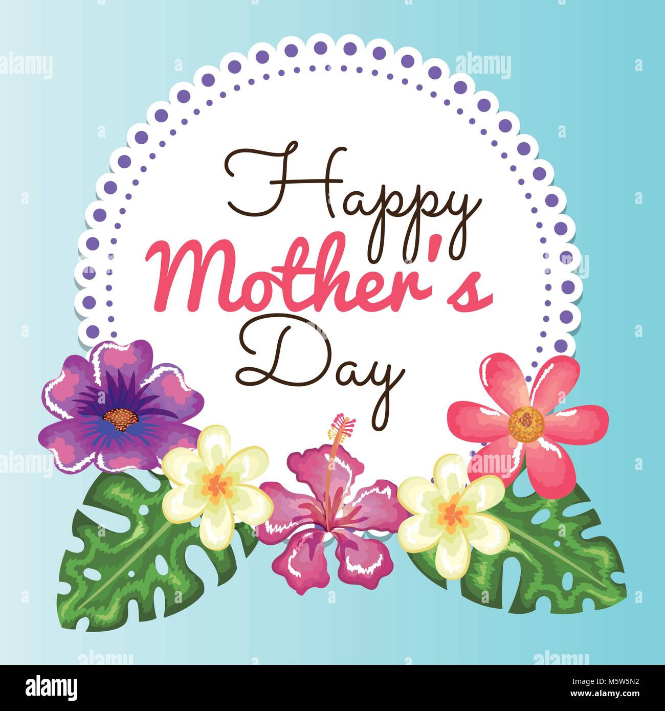 happy mothers day card with floral decoration vector illustration happy mothers day card with floral decoration vector illustration