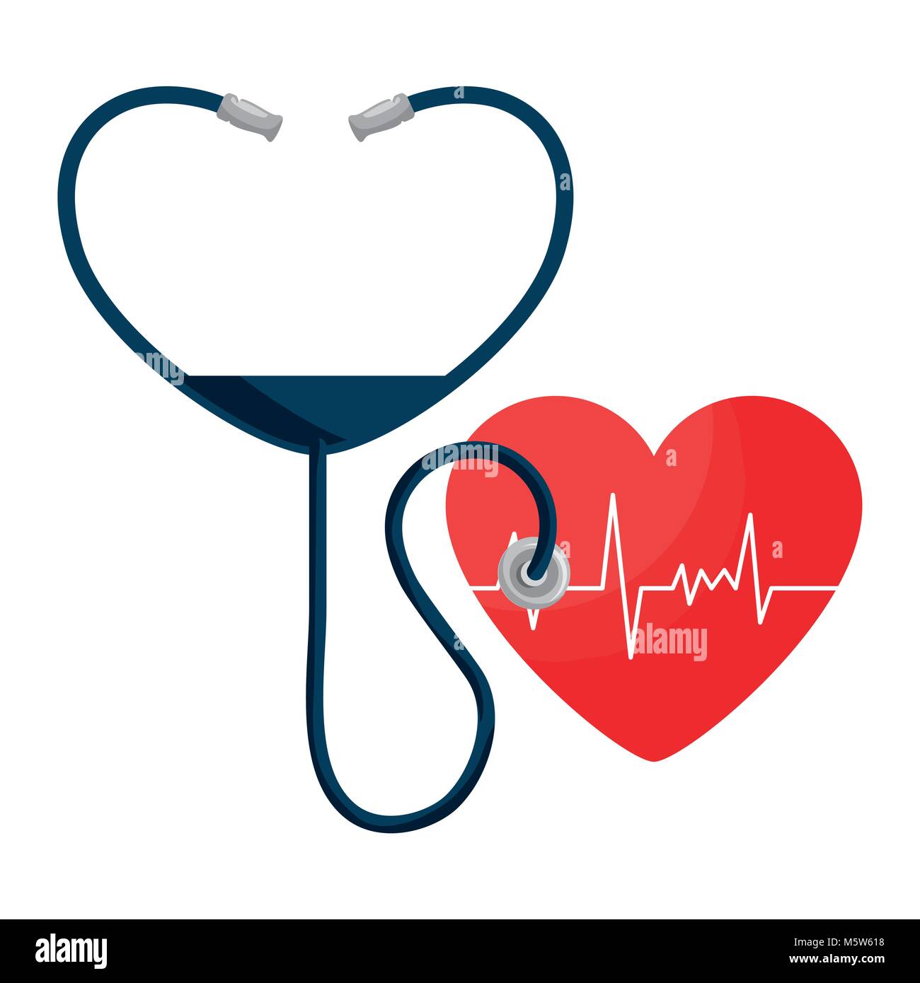 heart cardio with stethoscope vector illustration design Stock Vector