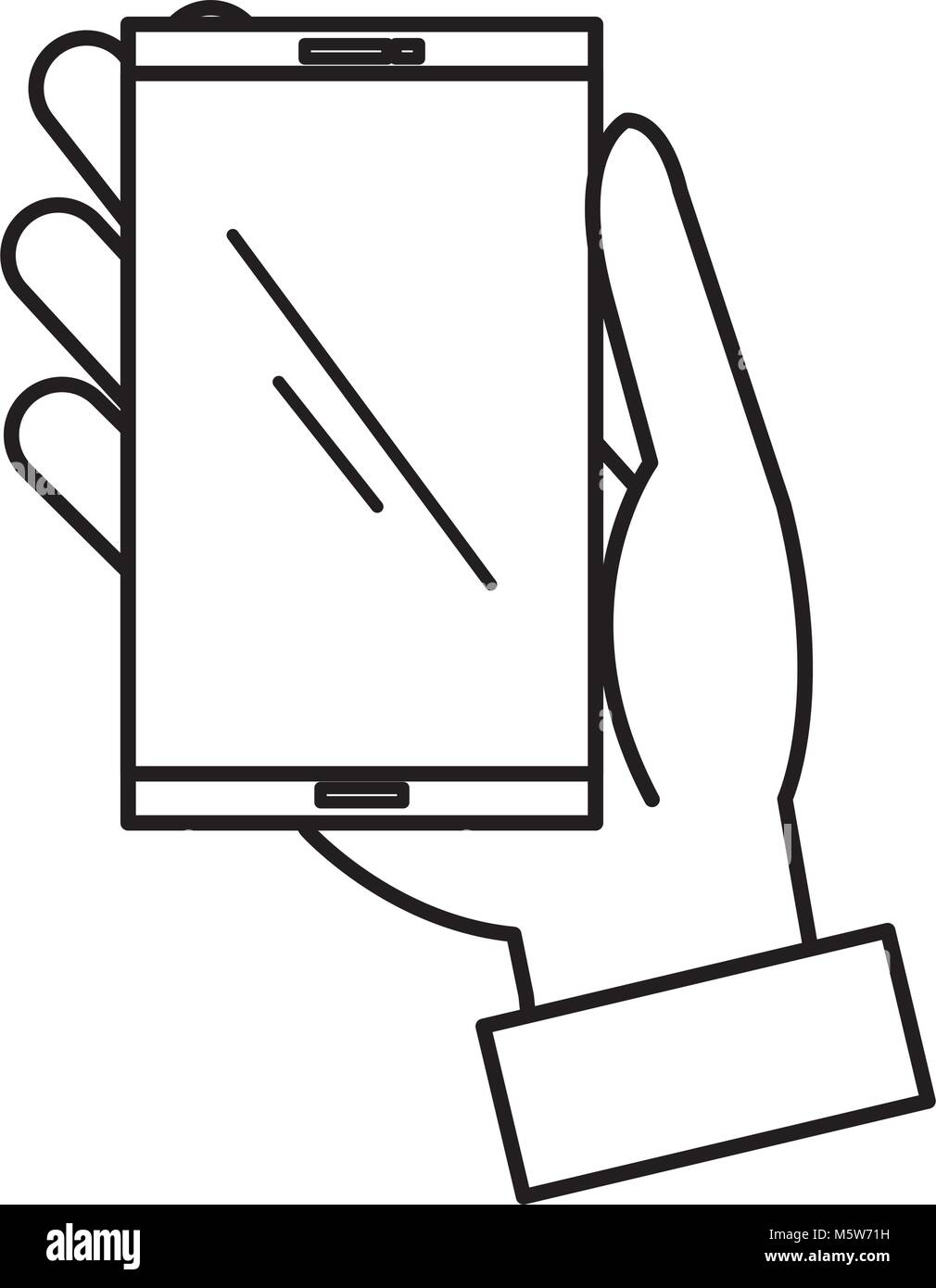 hand with smartphone device isolated icon vector illustration design ...