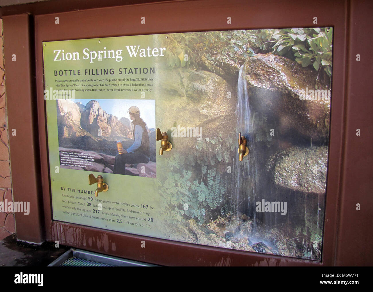 Zion water refilling station . Zion National Park's water bottle