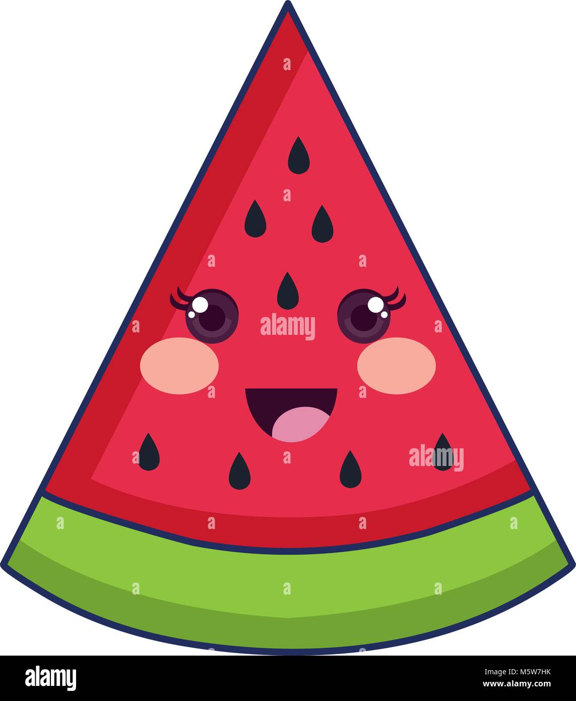delicious and fresh watermelon kawaii character vector illustration