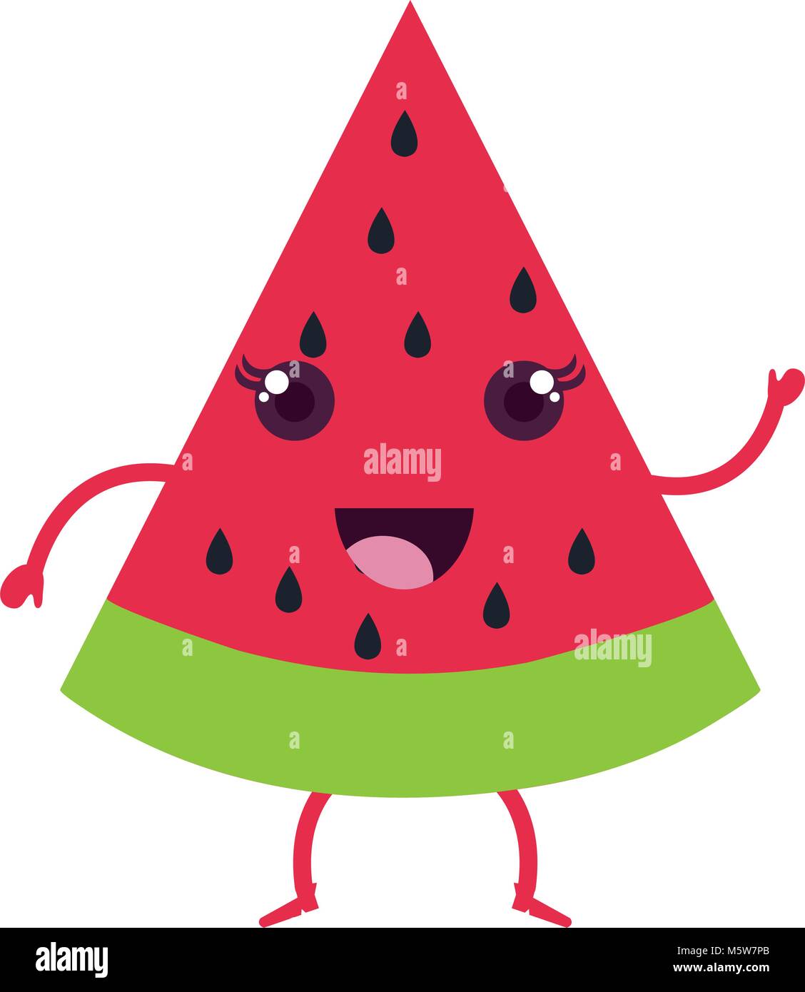 delicious and fresh watermelon kawaii character vector illustration