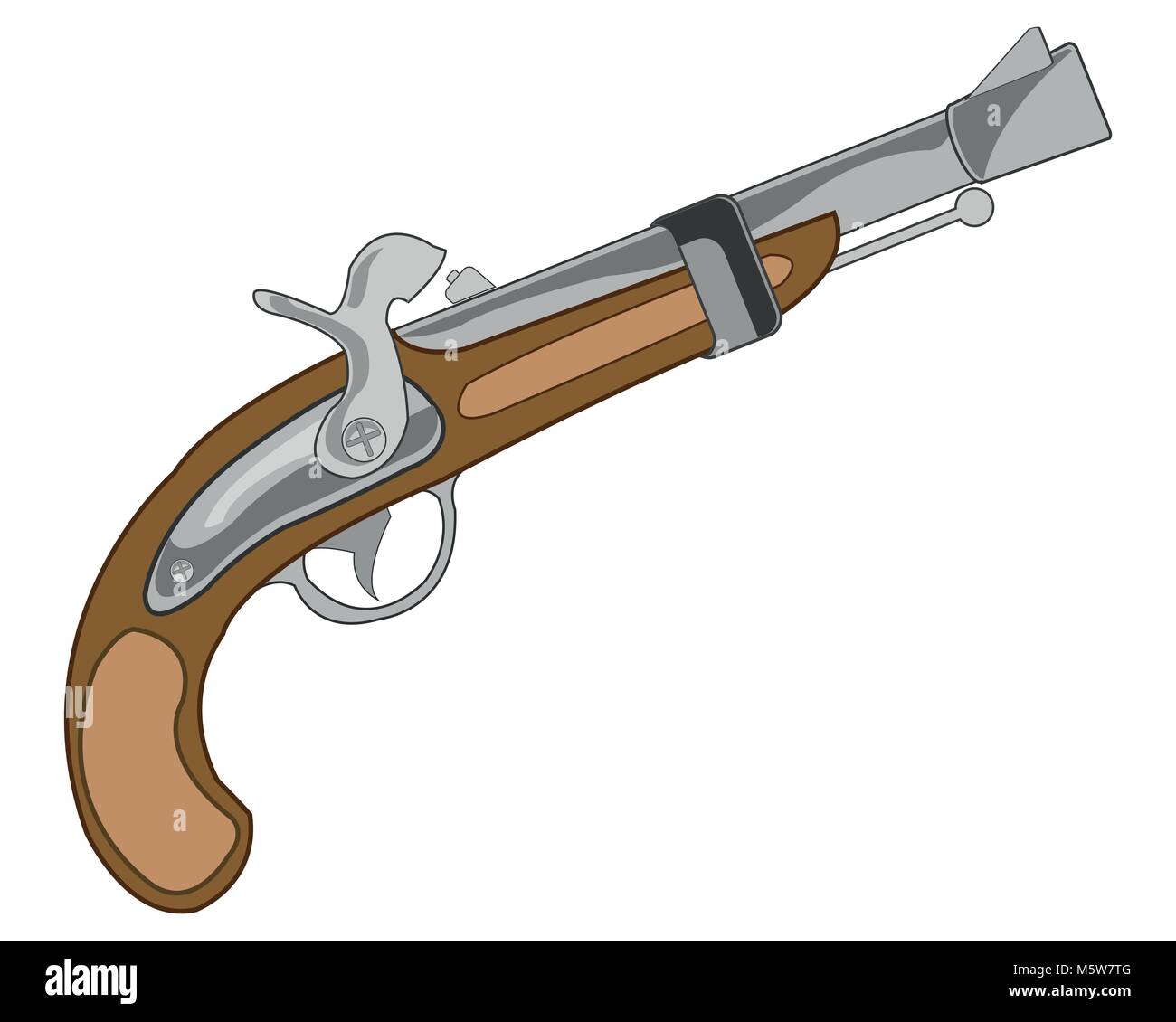 Antique old-time gun on white background is insulated Stock Vector ...