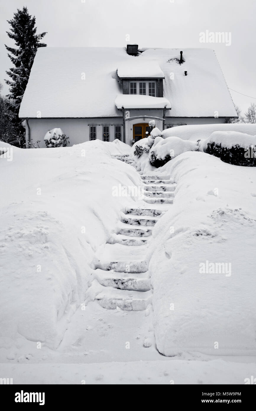 Winter in Meinerzhagen, North Rhine-Westphalia, Germany, Europe Stock Photo