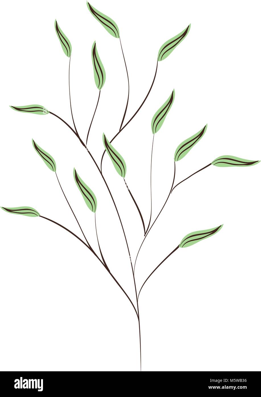 branch with leafs plant ecology icon Stock Vector Image & Art - Alamy
