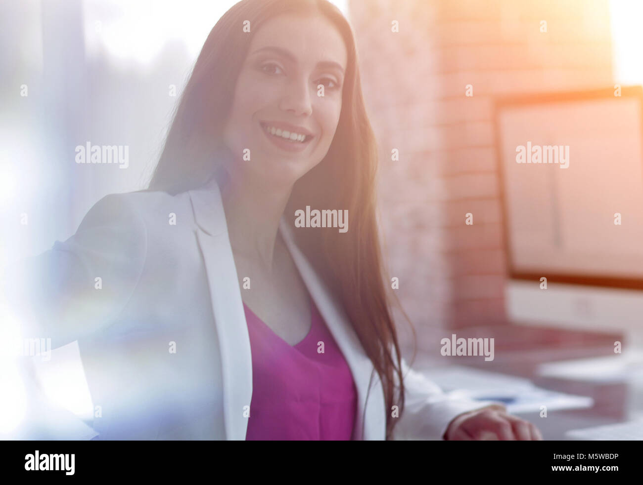 portrait of successful business lady in office Stock Photo - Alamy