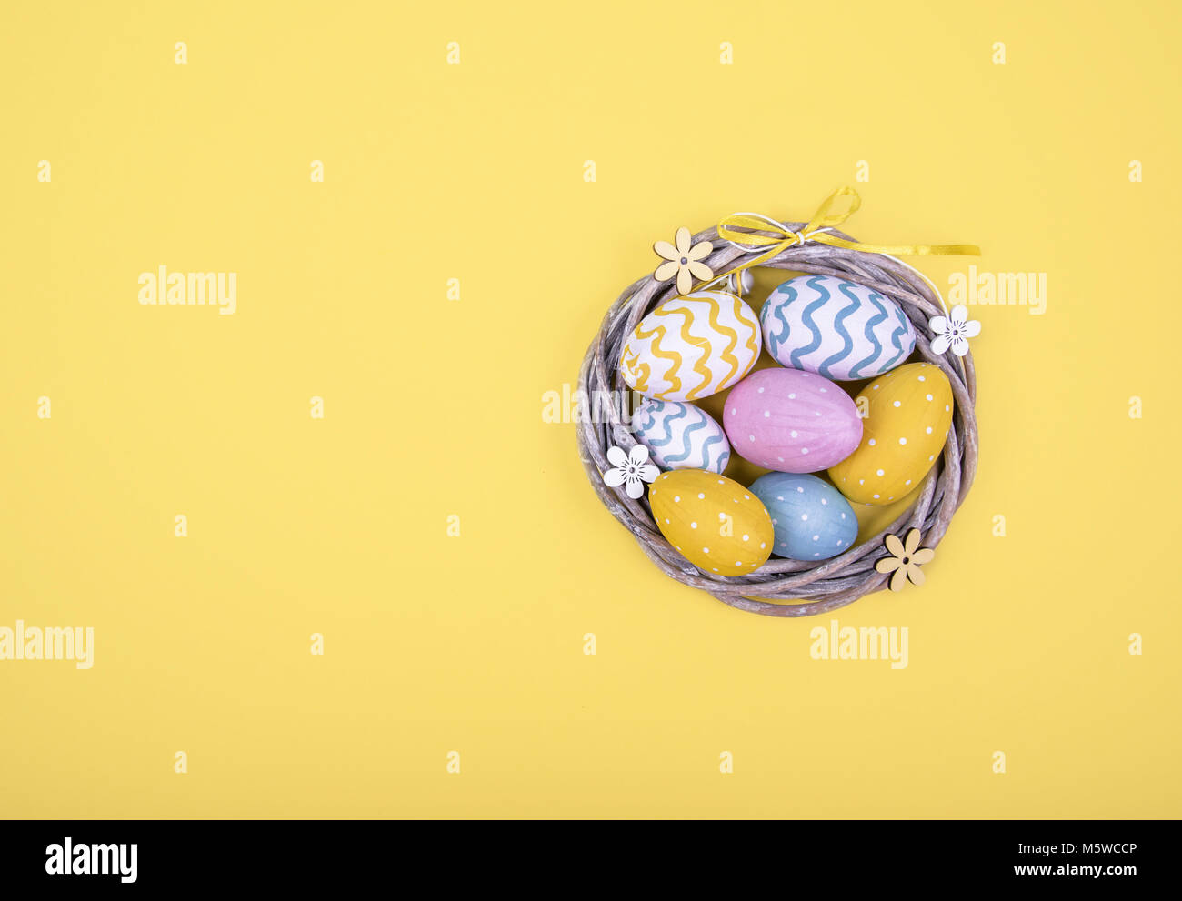 Creative easter composition with painted eggs Stock Photo - Alamy