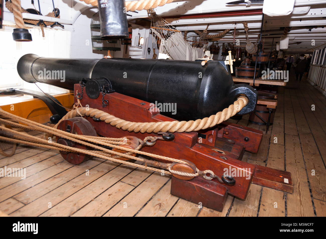 68 Pounder Carriage Gun with wood / wooden carriage seen on the Gun