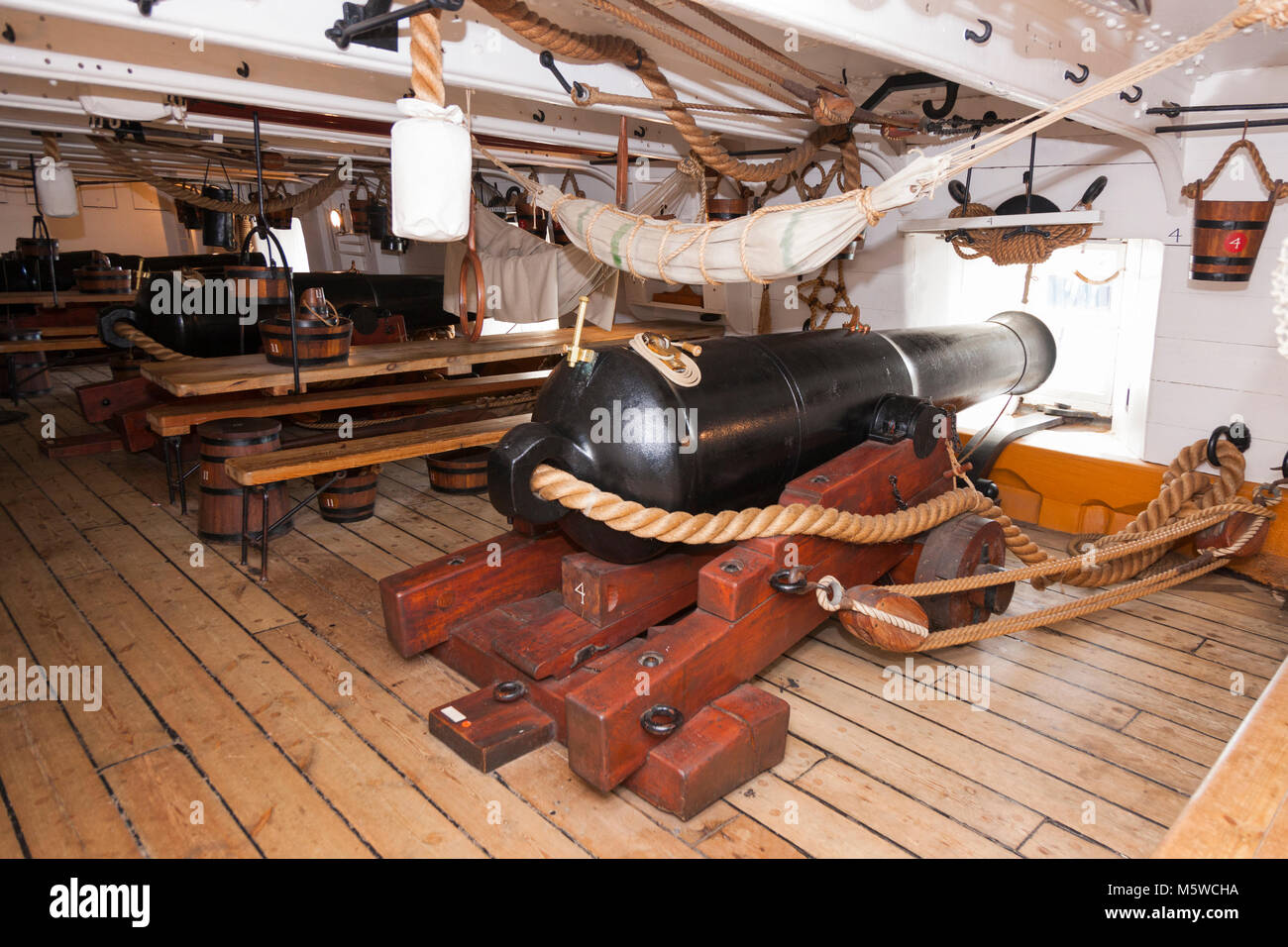 68 Pounder Carriage Gun with wood / wooden carriage seen on the Gun