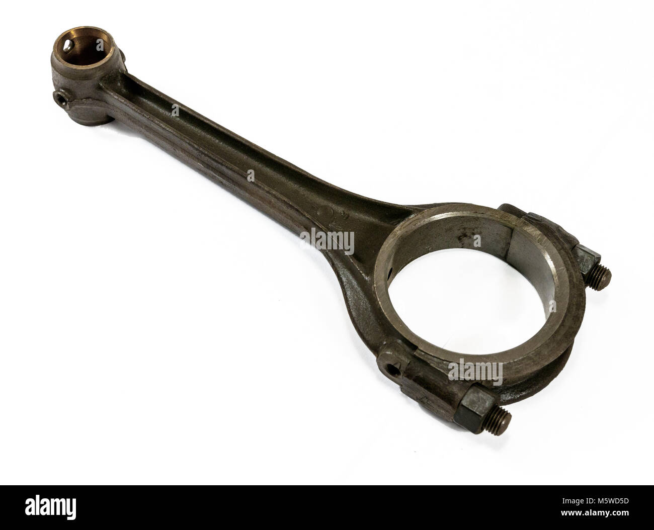 Antique vintage automotive crankshaft piston connecting rod Stock Photo